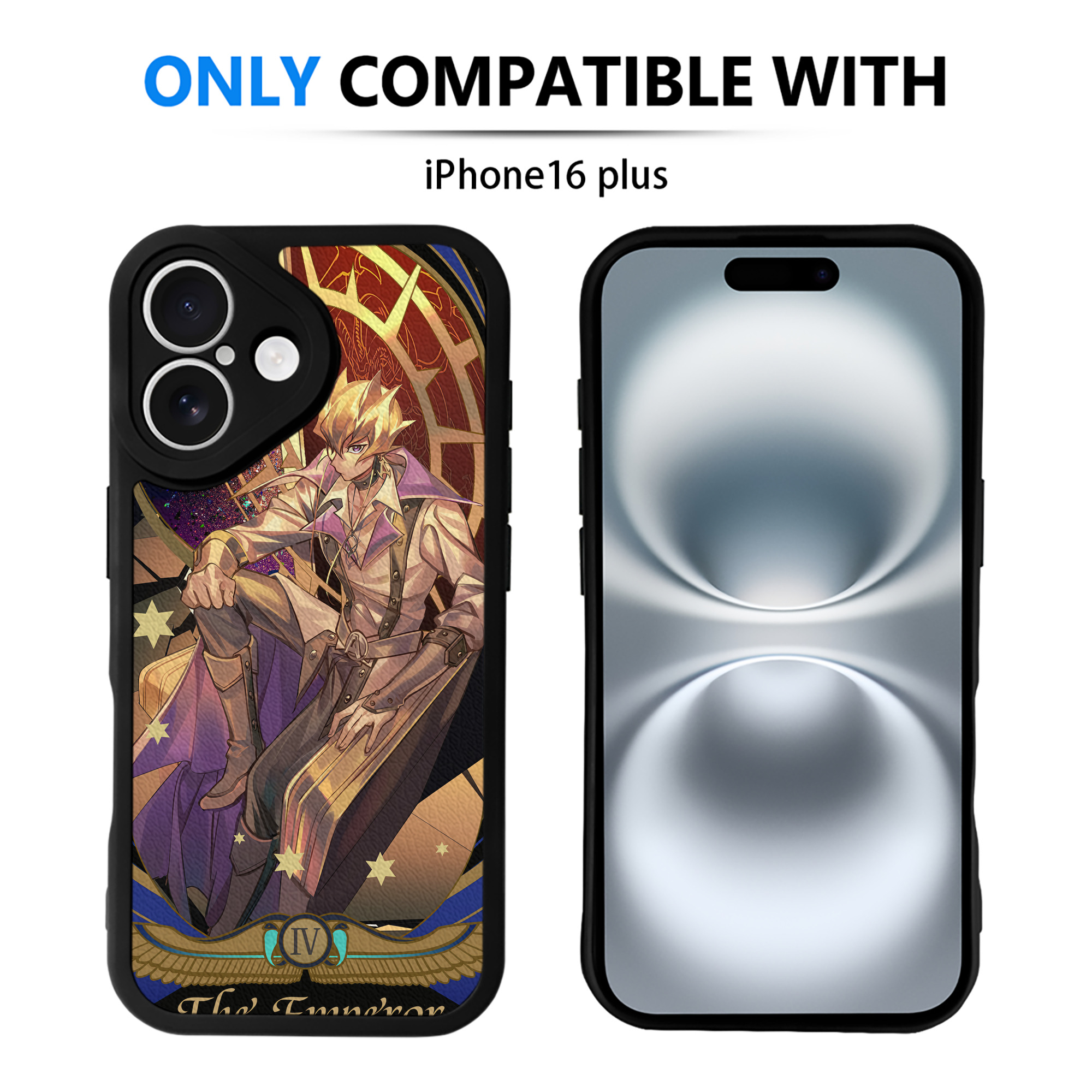 （画像用） 遊☆戯☆王 Yu-Gi-Oh! 【iPhone 16シリーズ対応】シリコンスマホケース（レザー調） 材質：シリコン